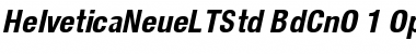 Helvetica Neue LT Std 77 Bold Condensed Oblique Font