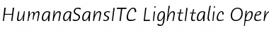 Humana Sans ITC Light Italic