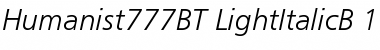 Humanist 777 Light Italic Font