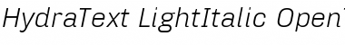 HydraText-LightItalic Regular Font