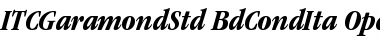 ITC Garamond Std Bold Condensed Italic
