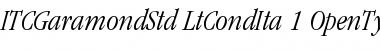 ITC Garamond Std Light Condensed Italic Font