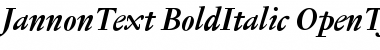 Jannon Text Bold Italic Font