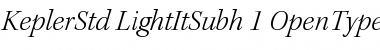 Kepler Std Light Italic Subhead Font