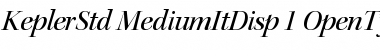 Kepler Std Medium Italic Display Font