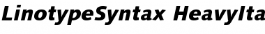 LinotypeSyntax HeavyItalic Font