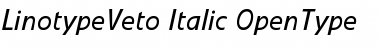 LinotypeVeto Italic Font