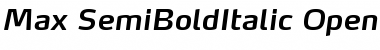 Max-SemiBoldItalic Font