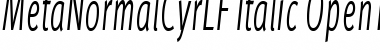 MetaNormalCyrLF-Italic Regular Font