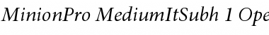 Minion Pro Medium Italic Subhead