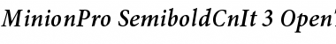 Minion Pro Semibold Cond Italic Font