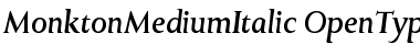 MonktonMediumItalic Regular Font
