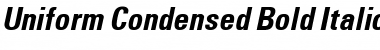 Uniform Condensed Bold Italic Font
