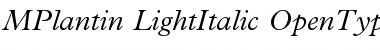 Plantin Light Italic Font