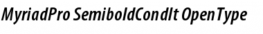 Myriad Pro Semibold Condensed Italic