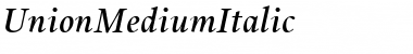 Download UnionMediumItalic Font