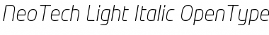 NeoTech Light Italic Font