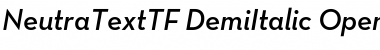 Neutra Text TF Light Demi Italic Font