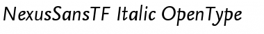 NexusSansTF-Italic Font