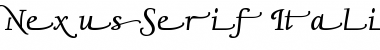 NexusSerif-ItalicSwashOne Font
