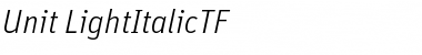 Unit-LightItalicTF Regular Font