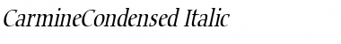CarmineCondensed Italic Font
