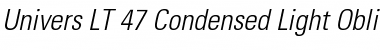 Univers LT 47 CondensedLt Italic Font