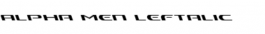Alpha Men Leftalic Italic Font