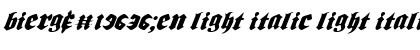 Bierg䲴en Light Italic Font