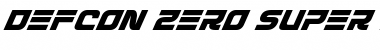 Defcon Zero Super-Italic Font