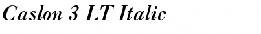 Caslon 3 LT Italic Font
