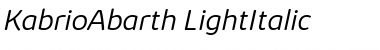 Kabrio Abarth Light Italic Font