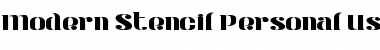 Modern Stencil Personal Use Font