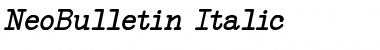 NeoBulletin Italic Font