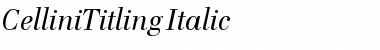 CelliniTitling-Italic Font