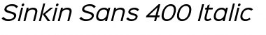 Sinkin Sans 400 Italic Font