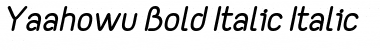 Yaahowu Bold Italic Italic Font