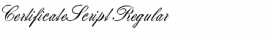 CertificateScript Regular Font