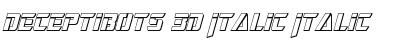 Deceptibots 3D Italic Font