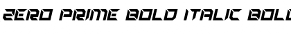 Zero Prime Bold Italic Font