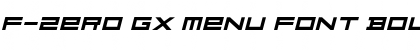 F-Zero GX Menu Font Bold Italic