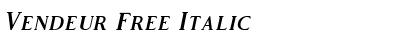 Vendeur Free Italic Font