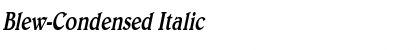 Blew-Condensed Italic Font
