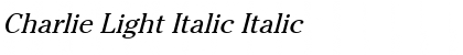 Charlie Light Italic Font