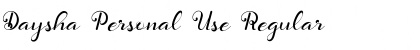 Daysha Personal Use Regular Font