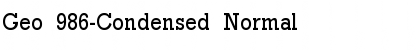 Geo 986-Condensed Normal Font