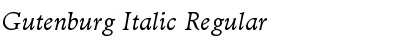 Gutenburg Italic Regular Font