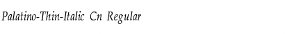 Palatino-Thin-Italic Cn Regular Font