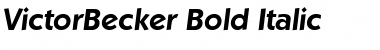 VictorBecker Bold Italic Font