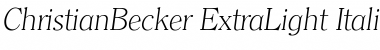 ChristianBecker-ExtraLight Font